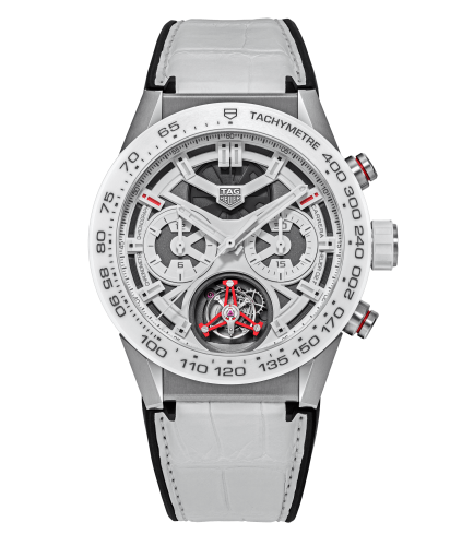 TAG Heuer Carrera Calibre Heuer 02T 45 Chronograph Tourbillon Titanium / Ceramic / Alligator / Ginza